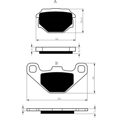 Zadní brzdové destičky Goldfren Aprilia Moto 650 1995-2000 směs AD