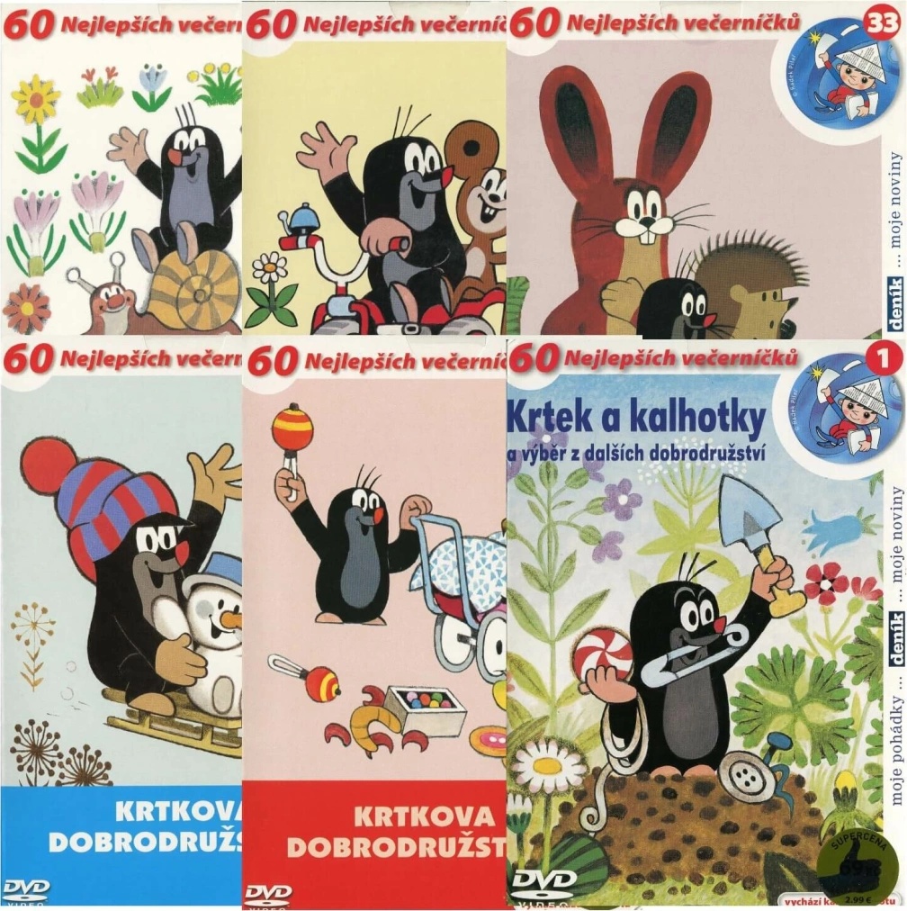 アニメ Krtkova dobrodruzstvi DVD BOX Krtkova dobrodružství 1-5 + Krtek a kalhotky pošetka DVD od 329 Kč