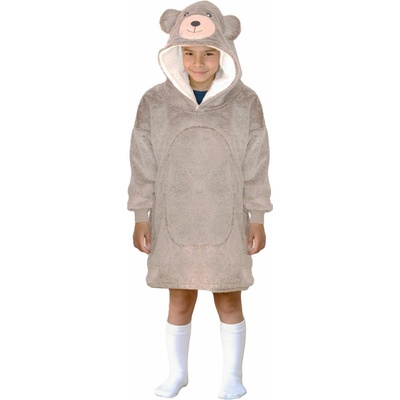 Cozy Noxxiez CH328 Medveď hrejivá televízna mikinová deka s kapucňou