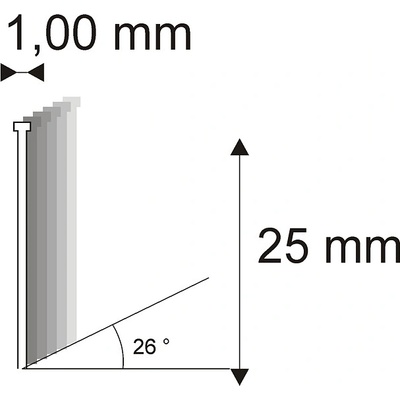 Truhlářské Brady šikmé 26° Narex 500/25 - 1 x 25 mm - 5.000 ks
