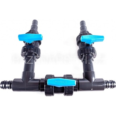 Bazénářství Bypass obtok PVC 50 mm přípojení hadicový trn 38 mm / 38-32 mm. BY009