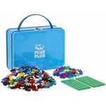 Plus-Plus 9607002 Genius Construction Toy, Basic, Building Blocks Set in a practical metal box with handle, 600 pieces, colorful