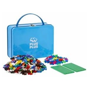 Plus-Plus 9607002 Genius Construction Toy, Basic, Building Blocks Set in a practical metal box with handle, 600 pieces, colorful
