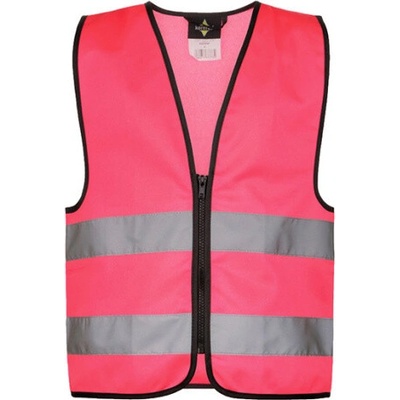 Korntex Aalborg detská bezpečnostná vesta so zipsom KX201 Neon Pink