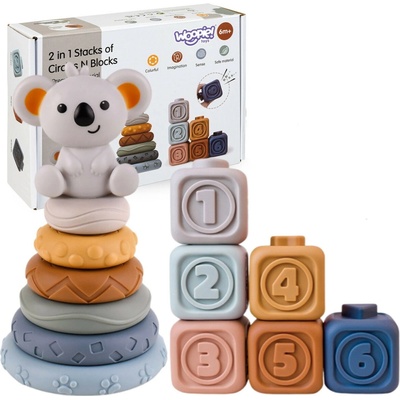 Woopie Montessori senzorická stavebnice medvídek z měkké gumy – Zboží Dáma