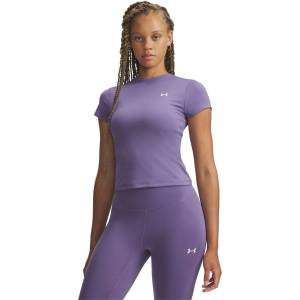 Under Armour Дамска фланелка с къс ръкав Under Armour Womens Motion Short Sleeve Performance Gym Top - Purple/White