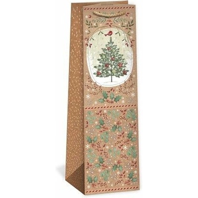ARGUS Dárková papírová taška NATUR na víno (11 x 36 cm) 08340077