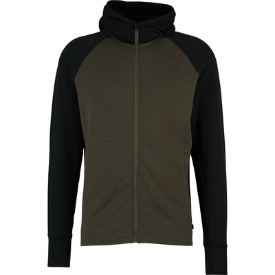 Stoic Мъжко вълнено яке Stoic MerinoFleece260 FlenSt. Zip Hoody Merino hoodie - Black / Dark Olive (005-6570-0213)