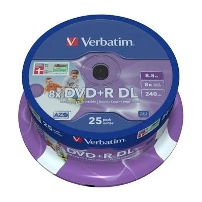 Verbatim DVD+R DL 8,5GB 8x, 25ks (43667)