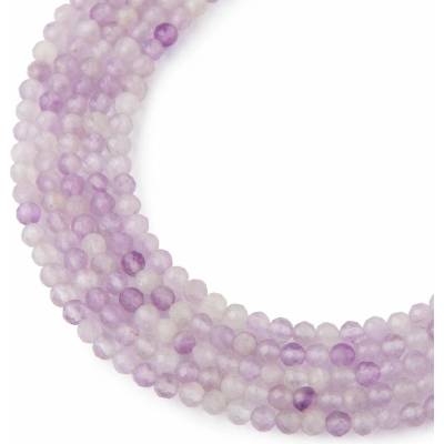 Koráliky z minerálu Ametyst levanduľový 3mm brúsené - 18 cm
