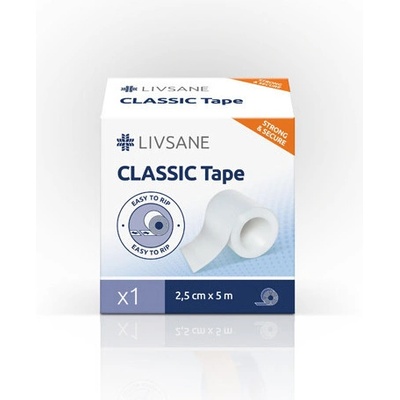 LIVSANE Fixačná páska CLASSIC 2,5 cm x 5 m, cievka, 1 ks