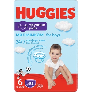 Huggies Бебешки пелени гащи Huggies - за момче 6, 30 броя (7597)