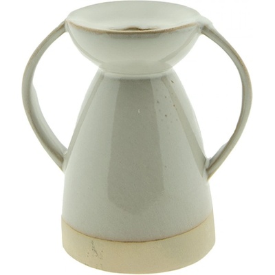 Béžový porcelánový svícen na úzkou svícku Gerjen – 12x8x13 cm