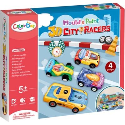 Color Day Творчески комплект Color Day - Направи си сам 3D състезателни колички (K8552)