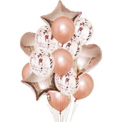 Balonkový buket rose gold