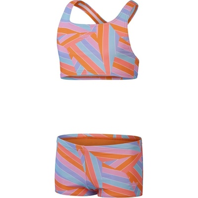 Speedo Allover 2 piece Boyleg Short Girls Orange/Blue