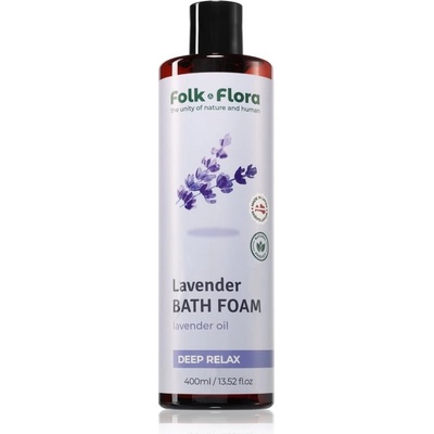 Folk & Flora Lavender pěna do koupele se zklidňujícím účinkem 400 ml