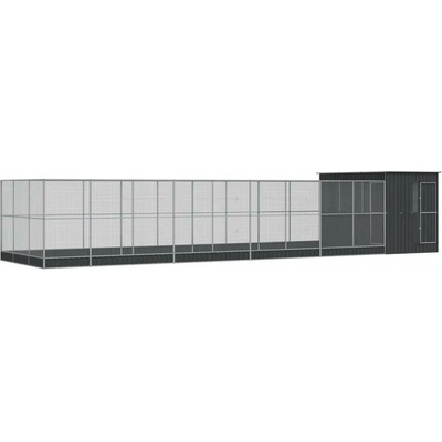 VidaXl Voliera 1118 x 303 x 216 cm šedá