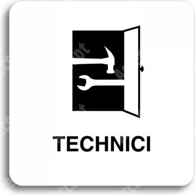 ACCEPT Piktogram technici - bílá tabulka - černý tisk bez rámečku