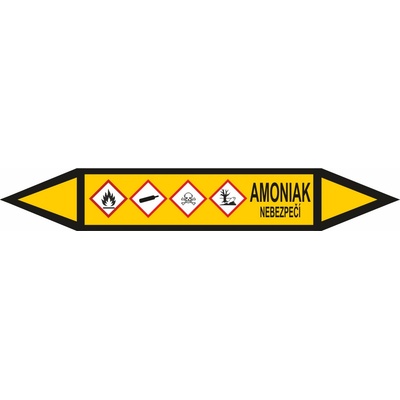 Oboustranná šipka GHS - Amoniak Samolepka PVC 0: arch 10 ks - 166x26mm – Zbozi.Blesk.cz