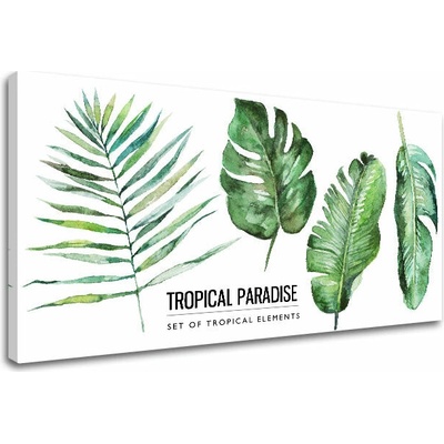 Obraz na stenu s textom Tropical paradise - 60x120 cm