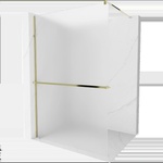 Mexen Kioto+ душ-преграда с рафт Walk-in 100 x 200 cm, матирано стъкло, златно (800-100-121-50-30)