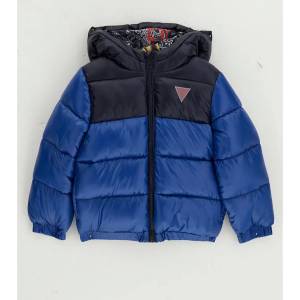 GUESS Зимно яке за мини момче в два нюанса на синьото и лого Guess