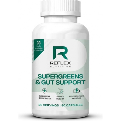 Reflex Supergreens & Gut Support 90 kapslí