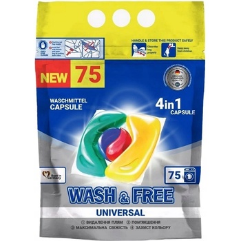 WashandFree Wash & Free univerzálne kapsule na pranie 4v1 75 PD