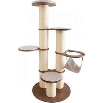 M-PETS Драскало за котка - M-Pets NEW CatElite Humphrey Cat tree - бяло - кафяво, 97 x 55 x 151 см Белгия - 20636699