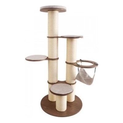 M-PETS Драскало за котка - M-Pets NEW CatElite Humphrey Cat tree - бяло - кафяво, 97 x 55 x 151 см Белгия - 20636699