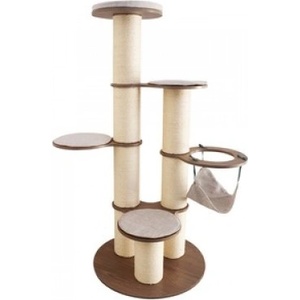 M-PETS Драскало за котка - M-Pets NEW CatElite Humphrey Cat tree - бяло - кафяво, 97 x 55 x 151 см Белгия - 20636699