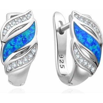 Olivie strieborné náušnice OPÁL 8314