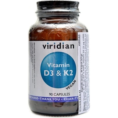 Viridian Vitamin D3 K2 90 kapsúl