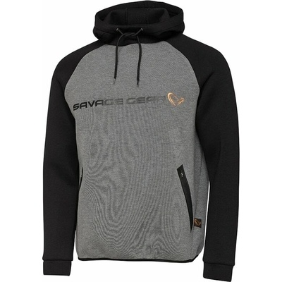 Savage Gear Mikina Tec Foam Hoodie Dark Grey Melange