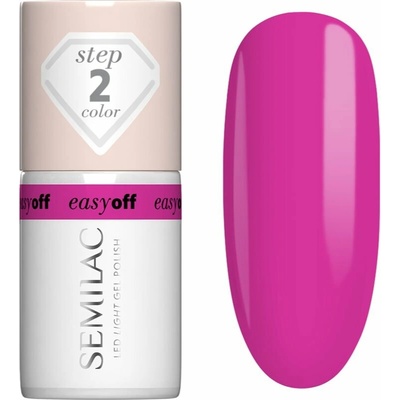 Semilac Easy Off Step 2 gélový lak na nechty s použitím UV/LED lampy odtieň Magenta Crush 7 ml