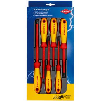 KNIPEX Комплект с 6 бр. отвертки VDE 1000V - 4х шлиц и 2х PH, Knipex (K002012V01)