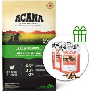 ACANA Senior Recipe 11, 4 кг + 2x Лакомства безплатно