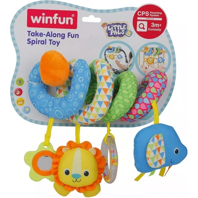 Winfun plyšová špirála s hrkálkou a hryzátkom tyrkysová