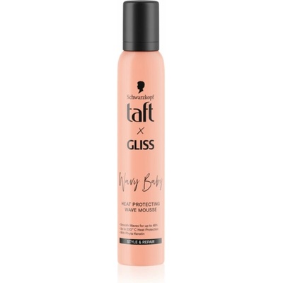 Schwarzkopf Taft x Gliss termoochranná pěna pro objem a tvar účesu pro vlnité a kudrnaté vlasy 200 ml