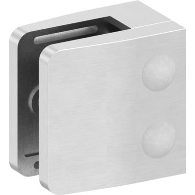 Feldmann 1400-V2A - nerezový držiak skla na rovinu - model 14, AISI 304 brus, pre nerezové zábradlie