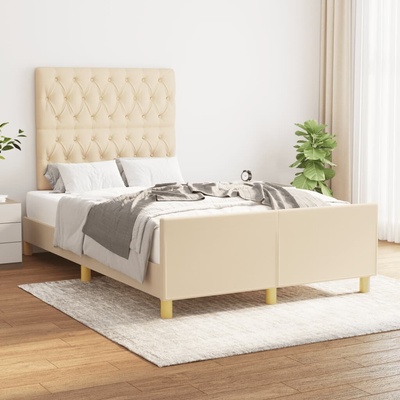 zahrada-XL 3125289 Rám postele bez matrace krémový textil
