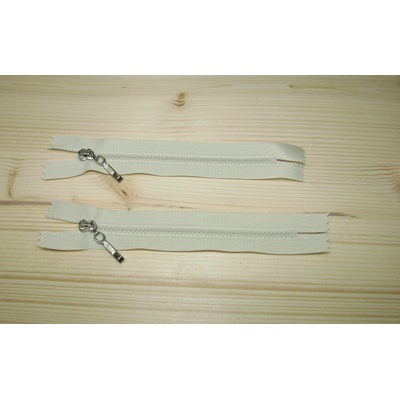 Kostenný zips smotanová tmavá 3mm nedeliteľný 14cm