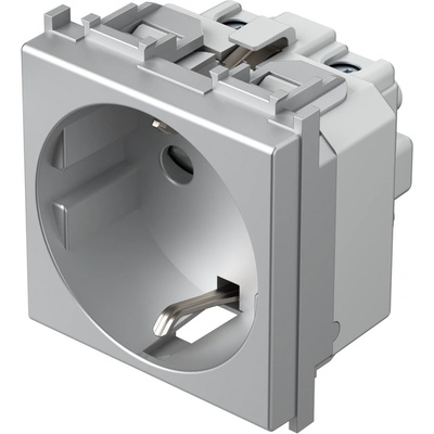 TEM Контакт шуко 2P+E 16A 2M, цвят Сребро мат, Modul - VM10ES (VM10ES)