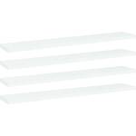 vidaXL Рафтове за етажерка, 4 бр, бели, 60x10x1, 5 см, инженерно дърво (805202)
