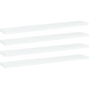 vidaXL Рафтове за етажерка, 4 бр, бели, 60x10x1, 5 см, инженерно дърво (805202)