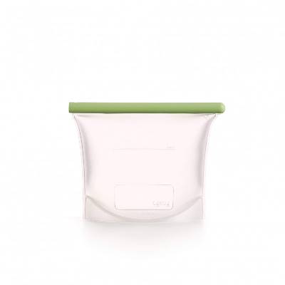 Торбичка за съхранение и замразяване Lekue 1010206, 21.5x18.5 см, 1 л, Платинен силикон, -20°C/+80°C, Зелен (1010206)