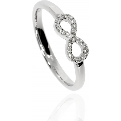Zlatnictví Helios prsten s diamanty ve tvaru nekonečno B49896