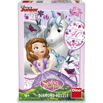Dino diamond Sofie a jednorožec kůň 33 x 47 cm + lepidlo + kamínky 200 dielov v krabici 20 x 29 x 6 cm