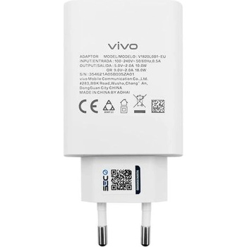 vivo Захранване за ел. мрежа с USB-A изход (бял) - Vivo Wall Charger 18W V1820L0B1-EU (reconditioned) (V1820L0B1-EU)